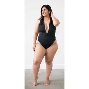 Cedar & Sand The Every Which Way One Piece Swimsuit Womens Plus Size 2X Black
